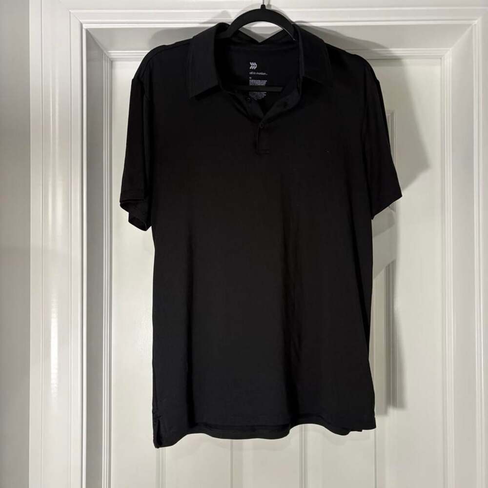 All in Motion Performance Polo Shirt Size M Black Athletic
